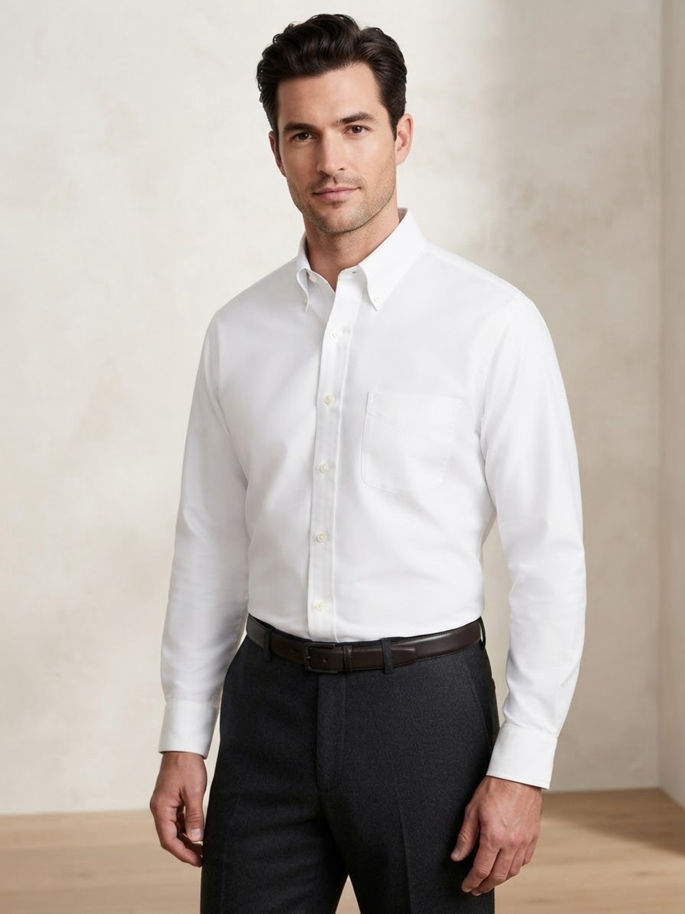 Brooks Brothers Traditional Fit Non-Iron White Shirt 17 35 Supima Cotton